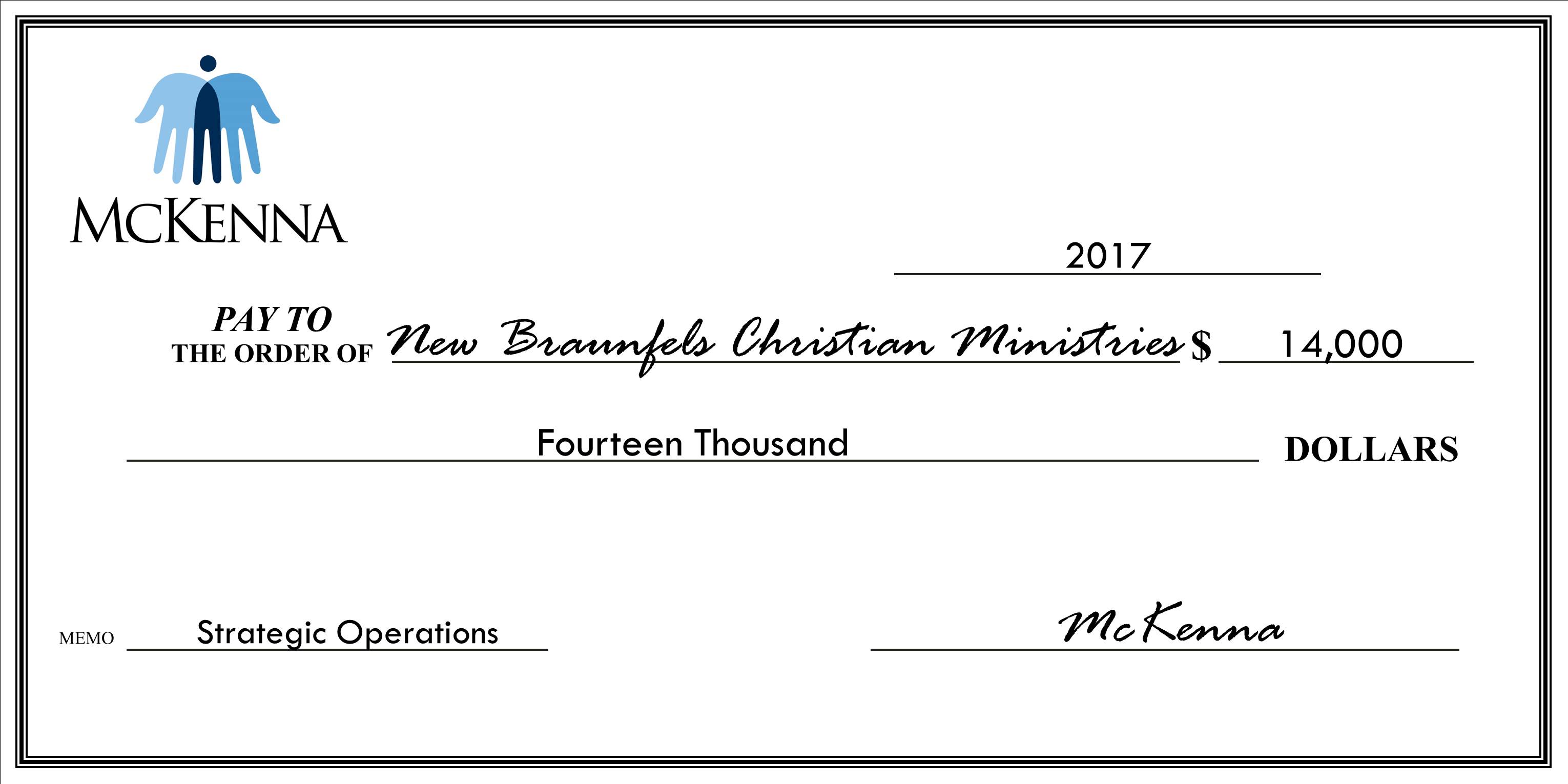 New Braunfels Christian Ministries - $14,000